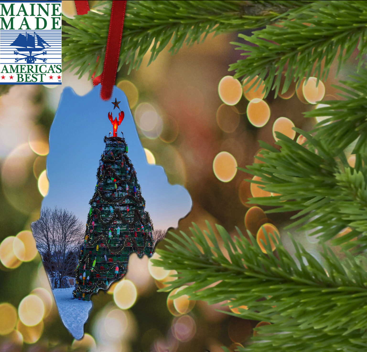Maine’s Christmas Tree Rockland, ME 72 Ornament, Keychain,